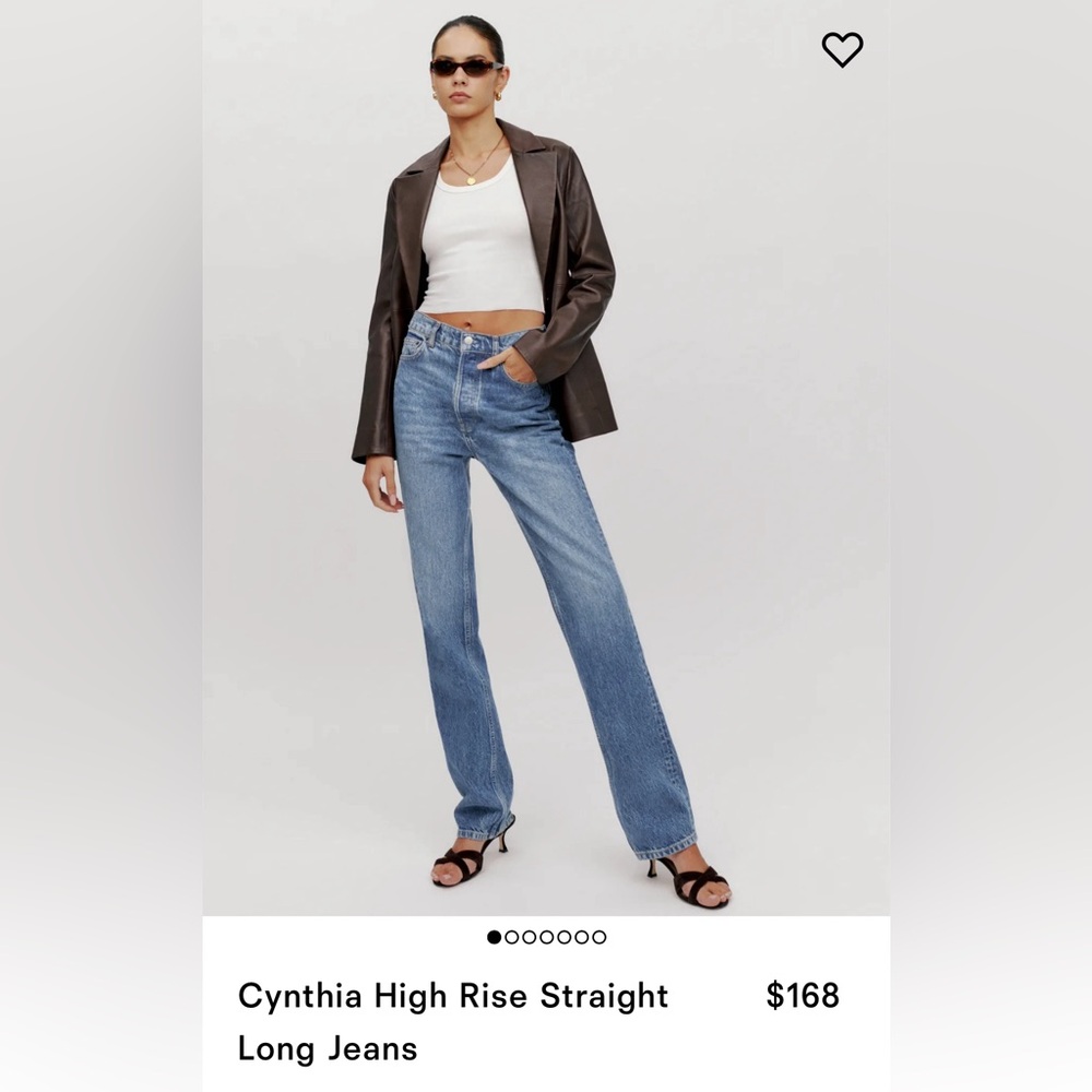 Reformation Cynthia High Rise Straight Long Jeans